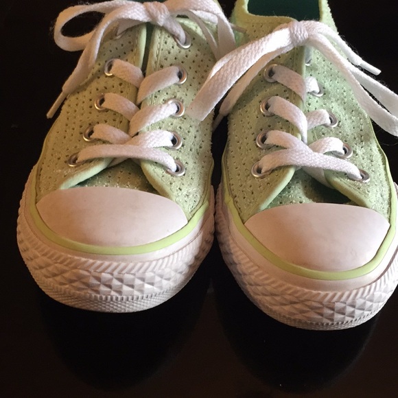 Converse lime green sneakers kids size 12 - Picture 6 of 7
